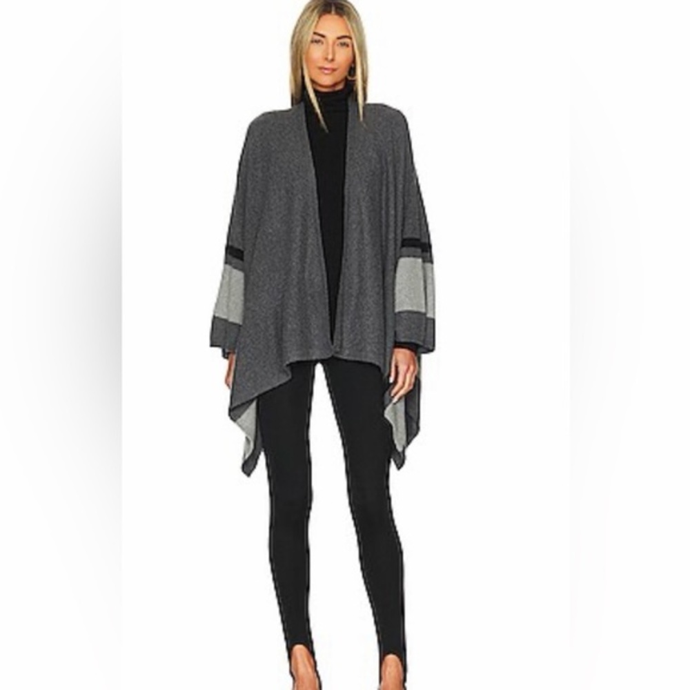 REVOLVE Velvet by Graham & Spencer Harper Wool Blend Grey Draped Cape Shawl XS/S